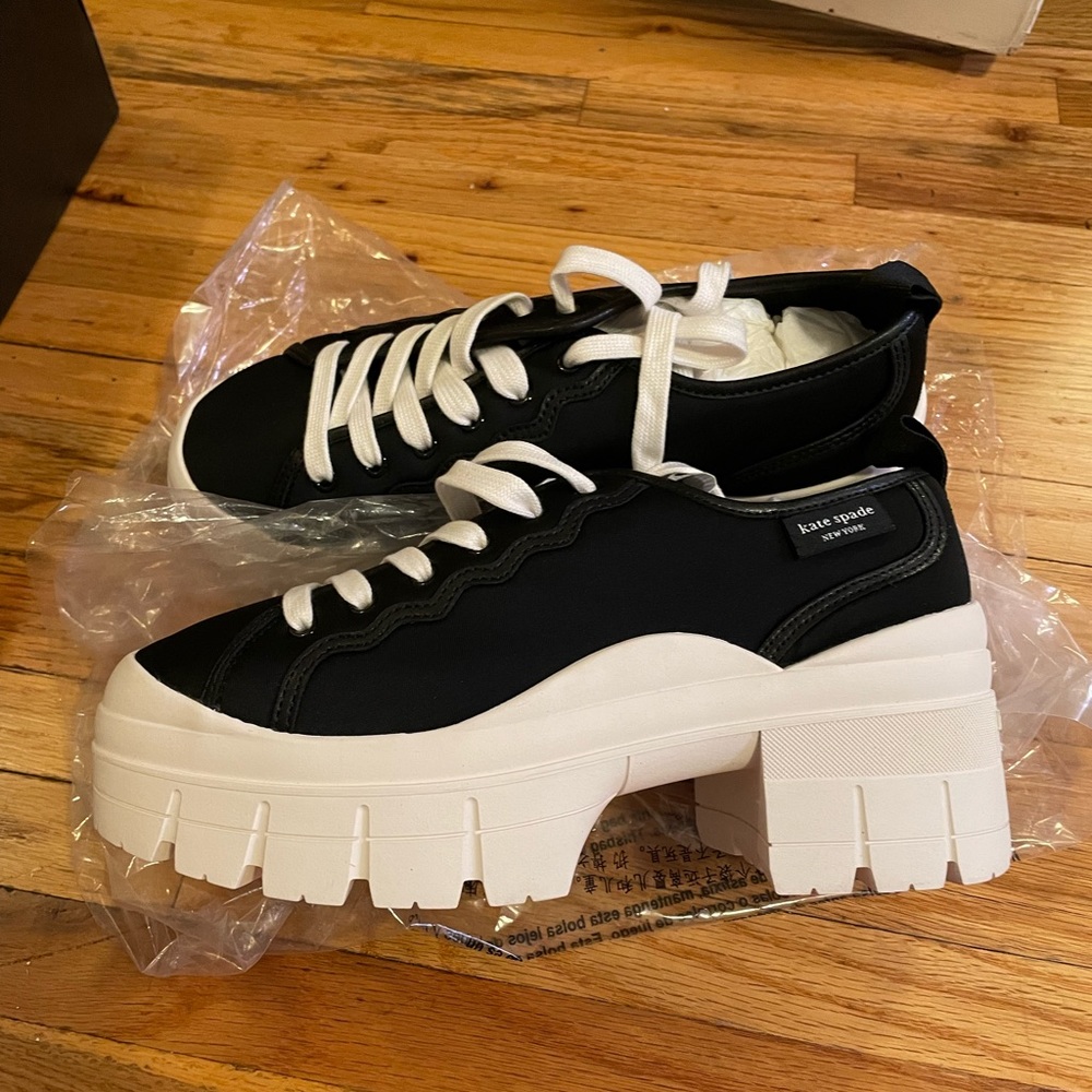 Never worn | Kate Spade Upstate black & white chunky sneakers | 7.5